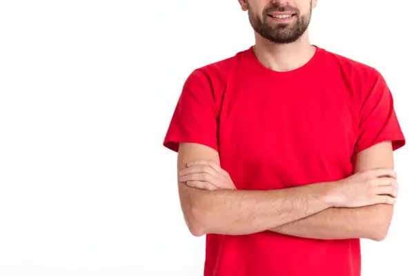 Men Solid Round Neck Organic Cotton Red T-Shirt - Image 2