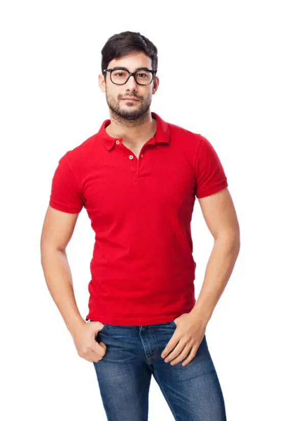Men Solid Polo Neck Cotton Blend Red T-Shirt