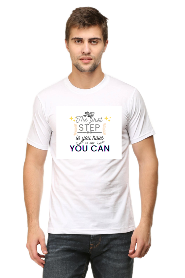 Male Round Neck Half Sleeve Classic White T-shirt - Image 4