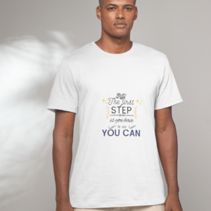 Male Round Neck Half Sleeve Classic Whiten T-shirt