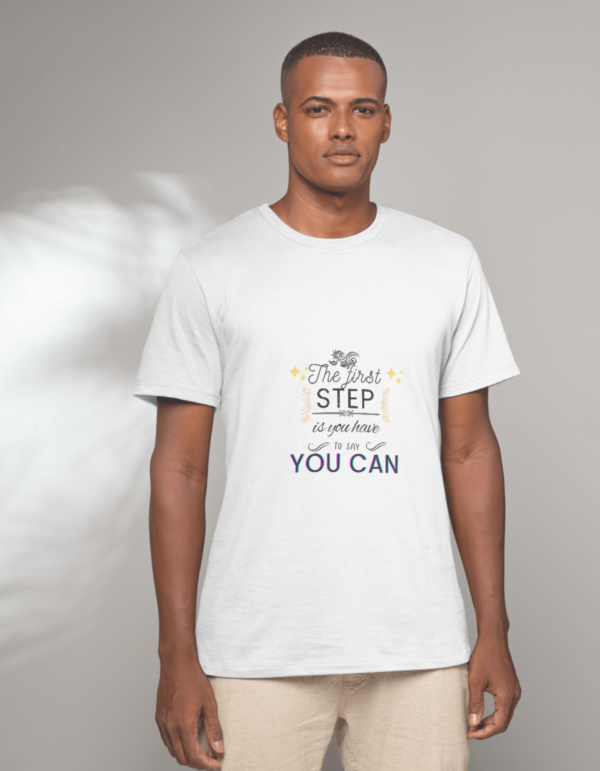 Male Round Neck Half Sleeve Classic Whiten T-shirt